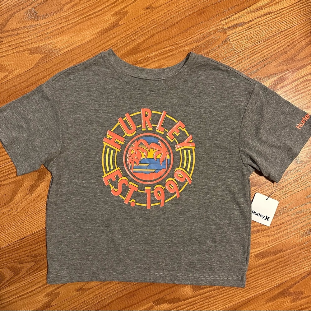 NWT Hurley Gray Boxy Tee size M 10-12